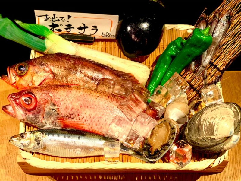 のどぐろの中俣の新鮮な魚（Fresh fish offered by Nodoguro no Nakamata）