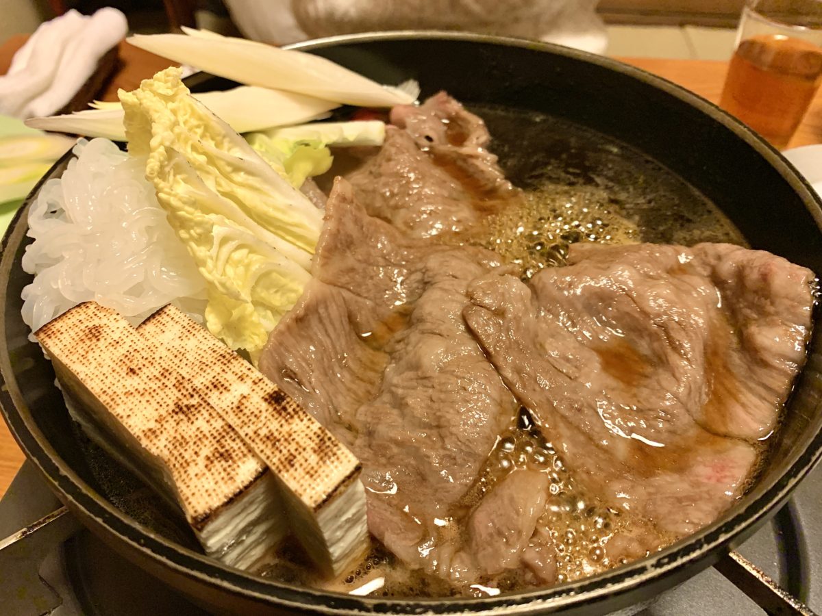 今半本店のすき焼き（Sukiyaki offered by Imahan Honten）