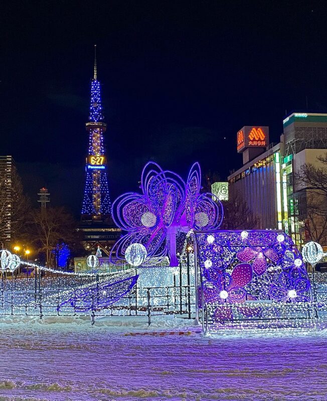 駅前のイルミネーション（Lights around Sapporo Station）